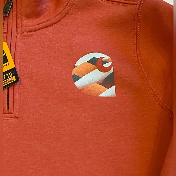Carhartt women’s Relaxed Fit Midweight Quarter Zip Mock Neck Sweatshirt NWT LRG - Picture 3 of 9